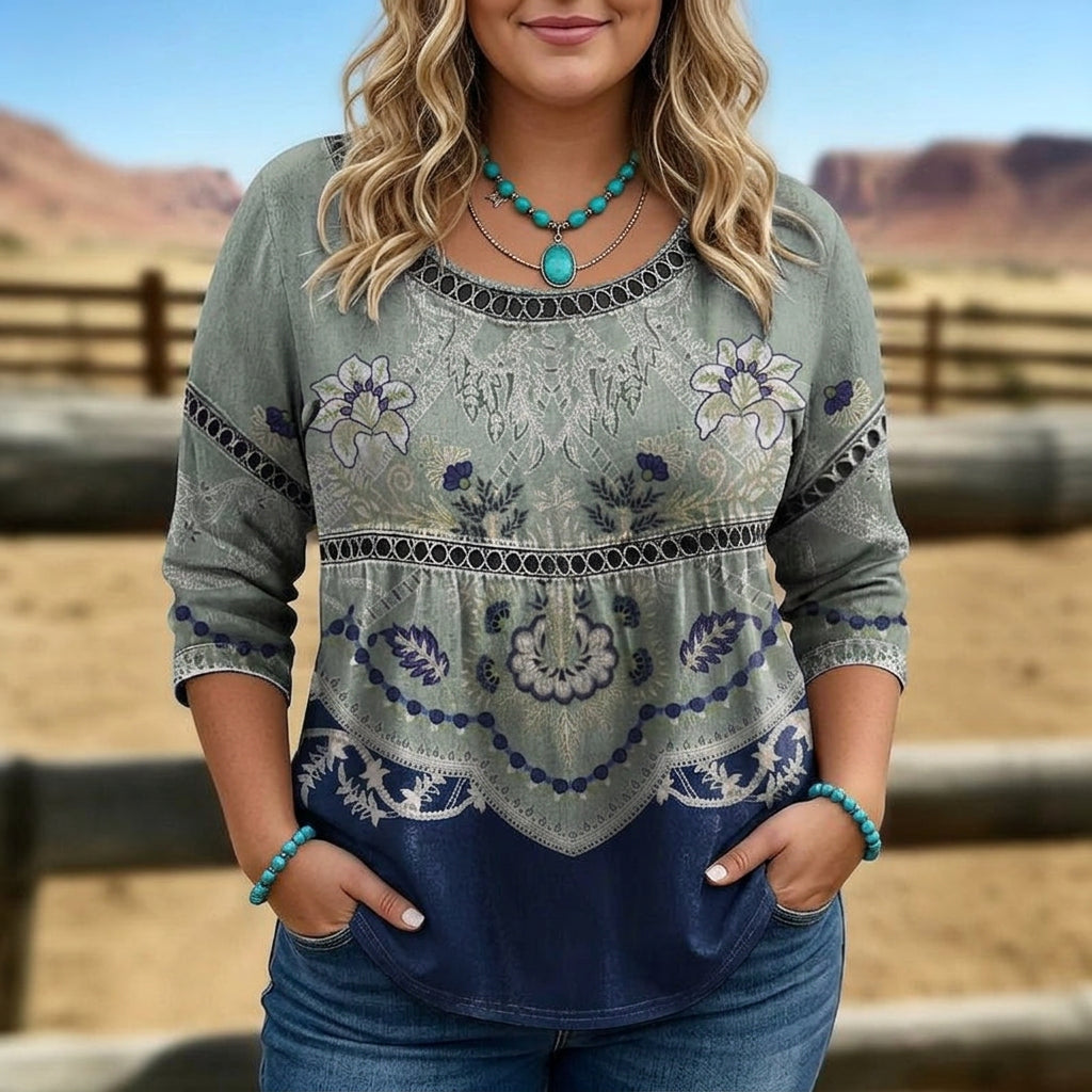 Elaine | Blouse Fleural Vintage