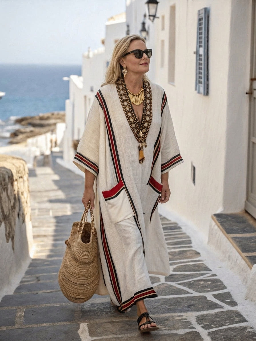 Isabella | Robe Longue Bohème Côtière Élégante
