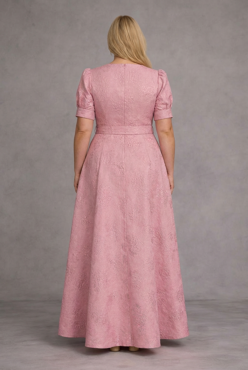 Rose | Robe Longue Imprimée avec Ceinture