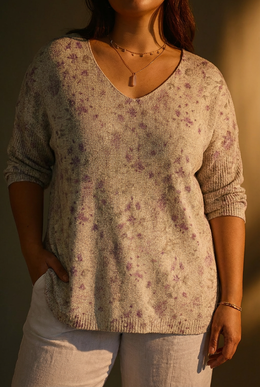Olga | Top en Maille Fleurs Vintage