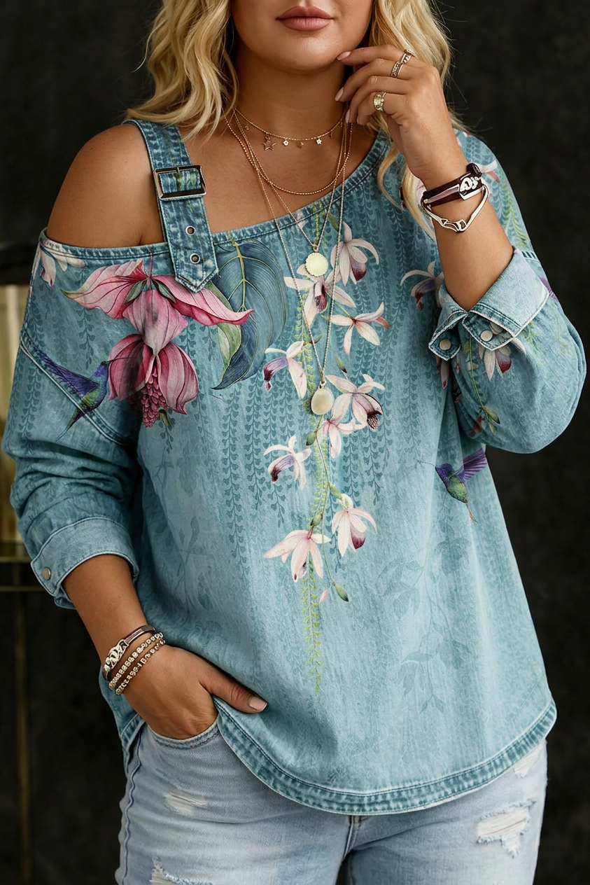 Danielle | Top en Jean Épaules Dénudées