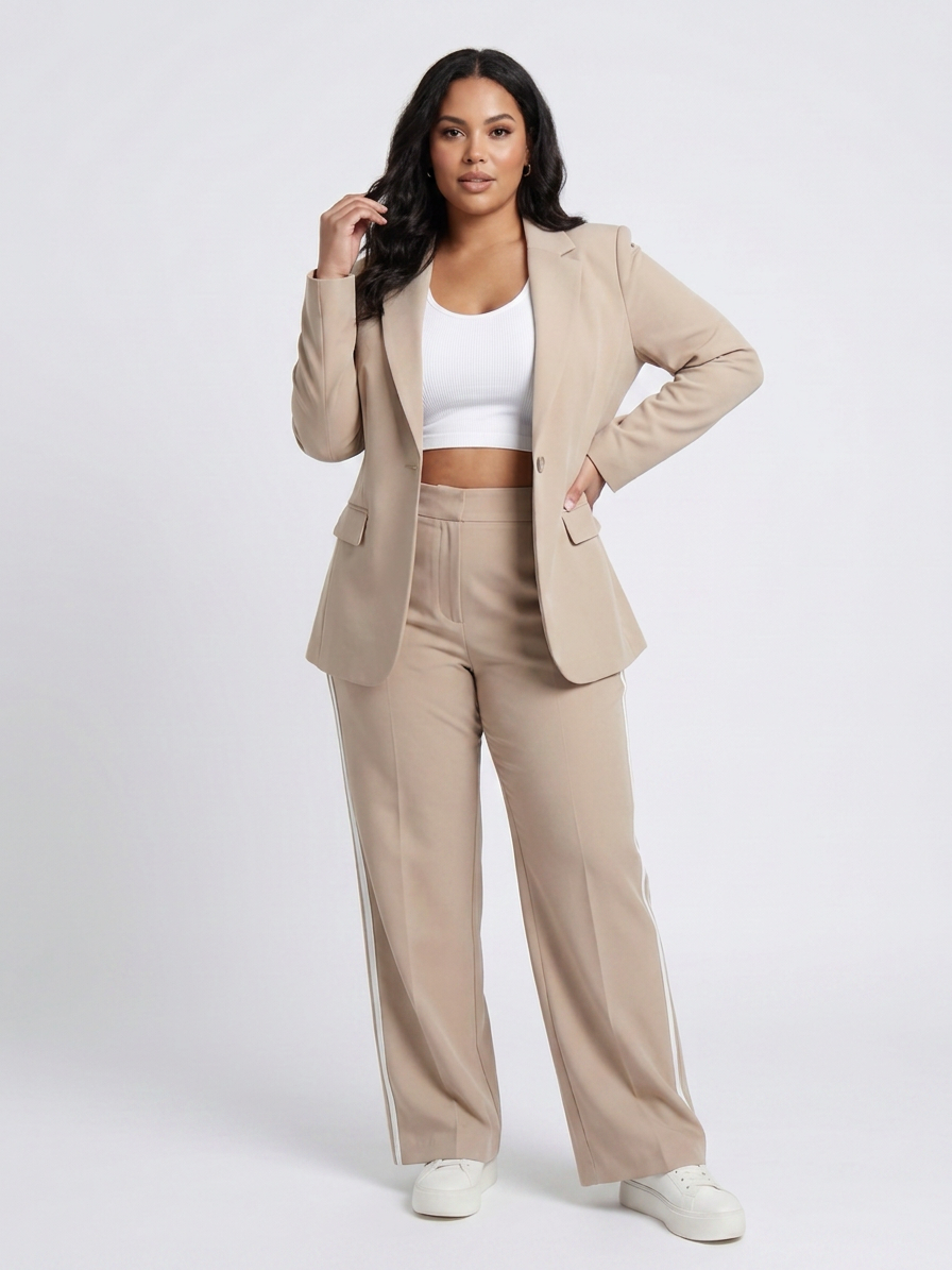 Kaya | Ensemble Jambes Larges à Rayures Contrastées