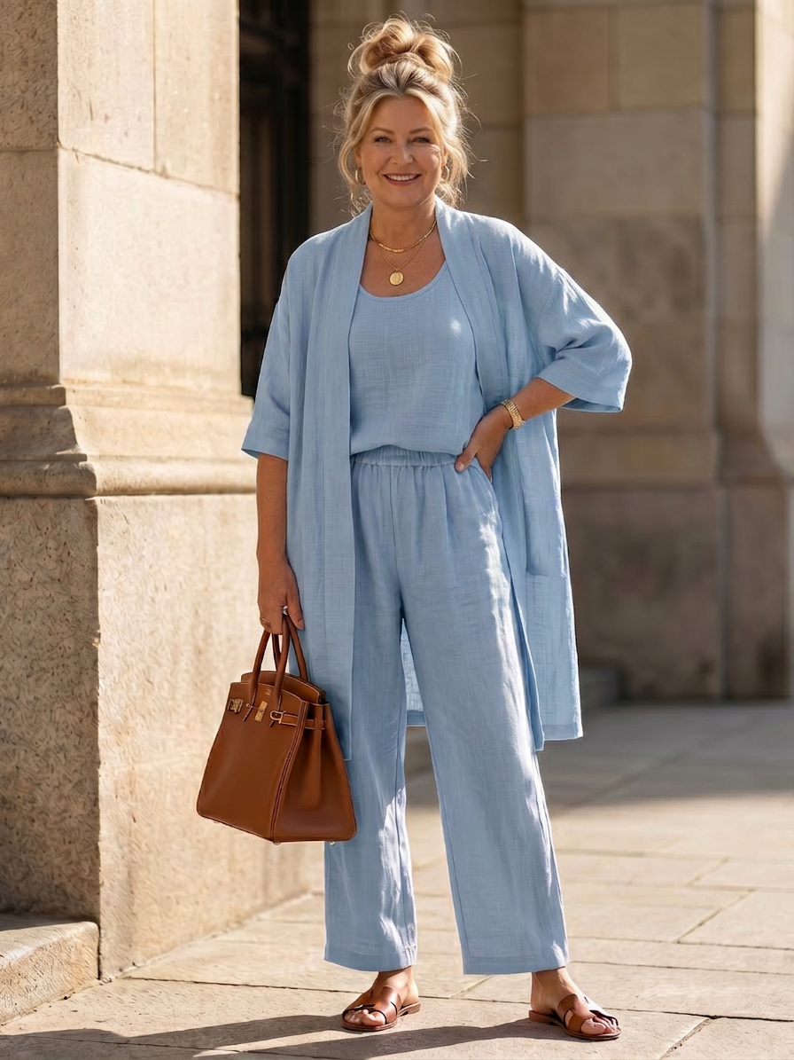 Yael | Ensemble Trois Pièces Décontracté Top et Pantalon
