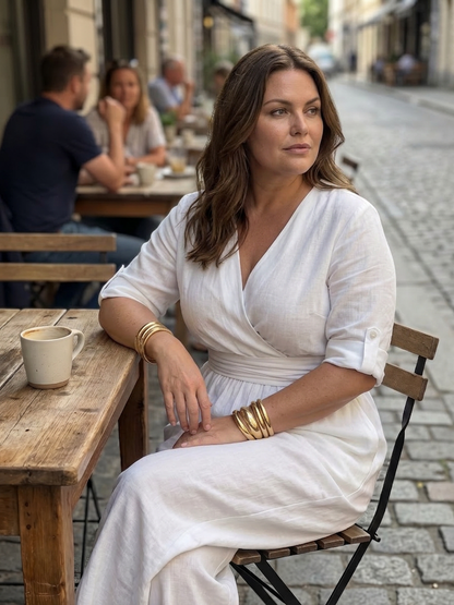 Wanda | Combinaison en Jambe Large avec Croisement Pectoral