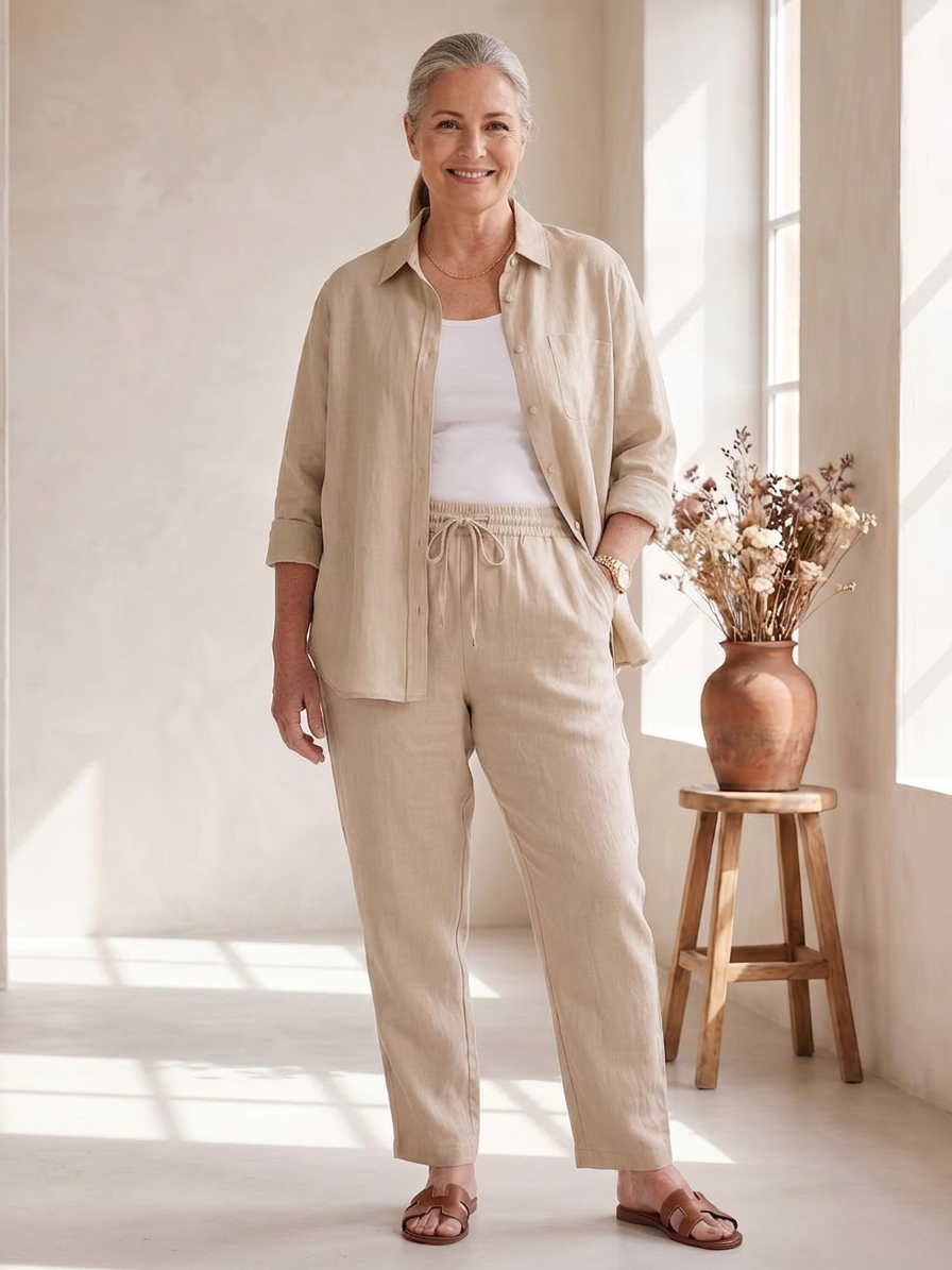 Noor | Ensemble Chemise Manches Longues et Pantalon Droit
