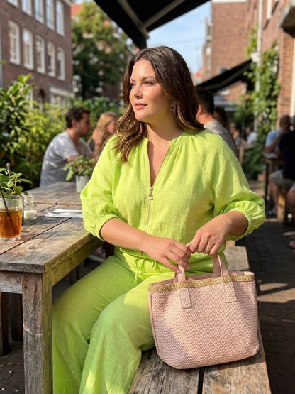 Natalia | Ensemble Top Globo avec Fermeture éclair et Pantalon Large