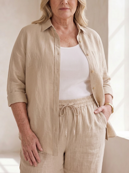 Noor | Ensemble Chemise Manches Longues et Pantalon Droit