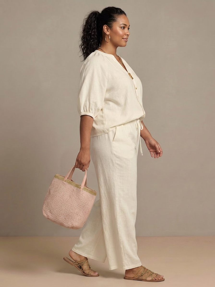 Natalia | Ensemble Top Globo avec Fermeture éclair et Pantalon Large