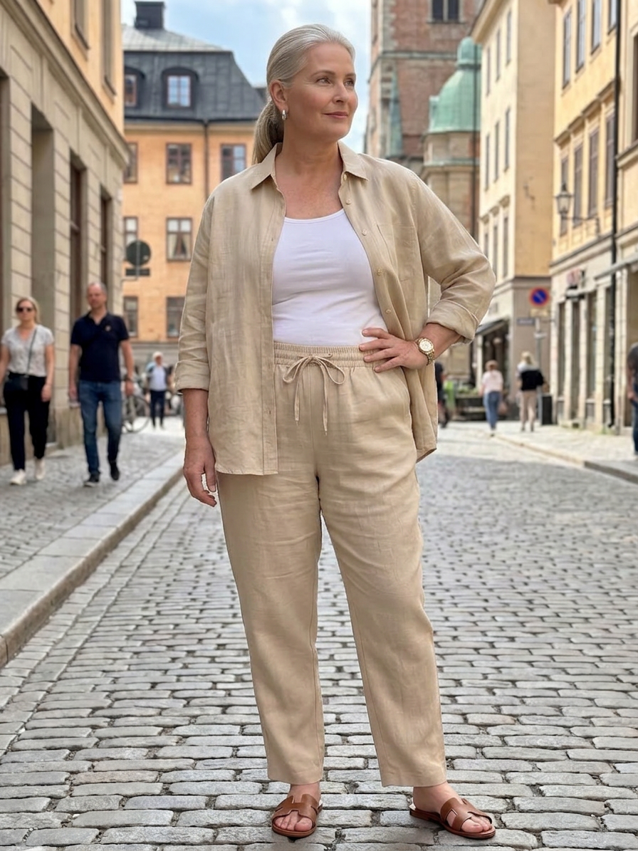 Noor | Ensemble Chemise Manches Longues et Pantalon Droit