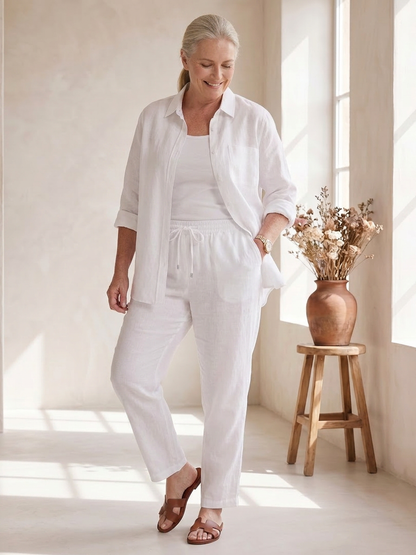 Noor | Ensemble Chemise Manches Longues et Pantalon Droit