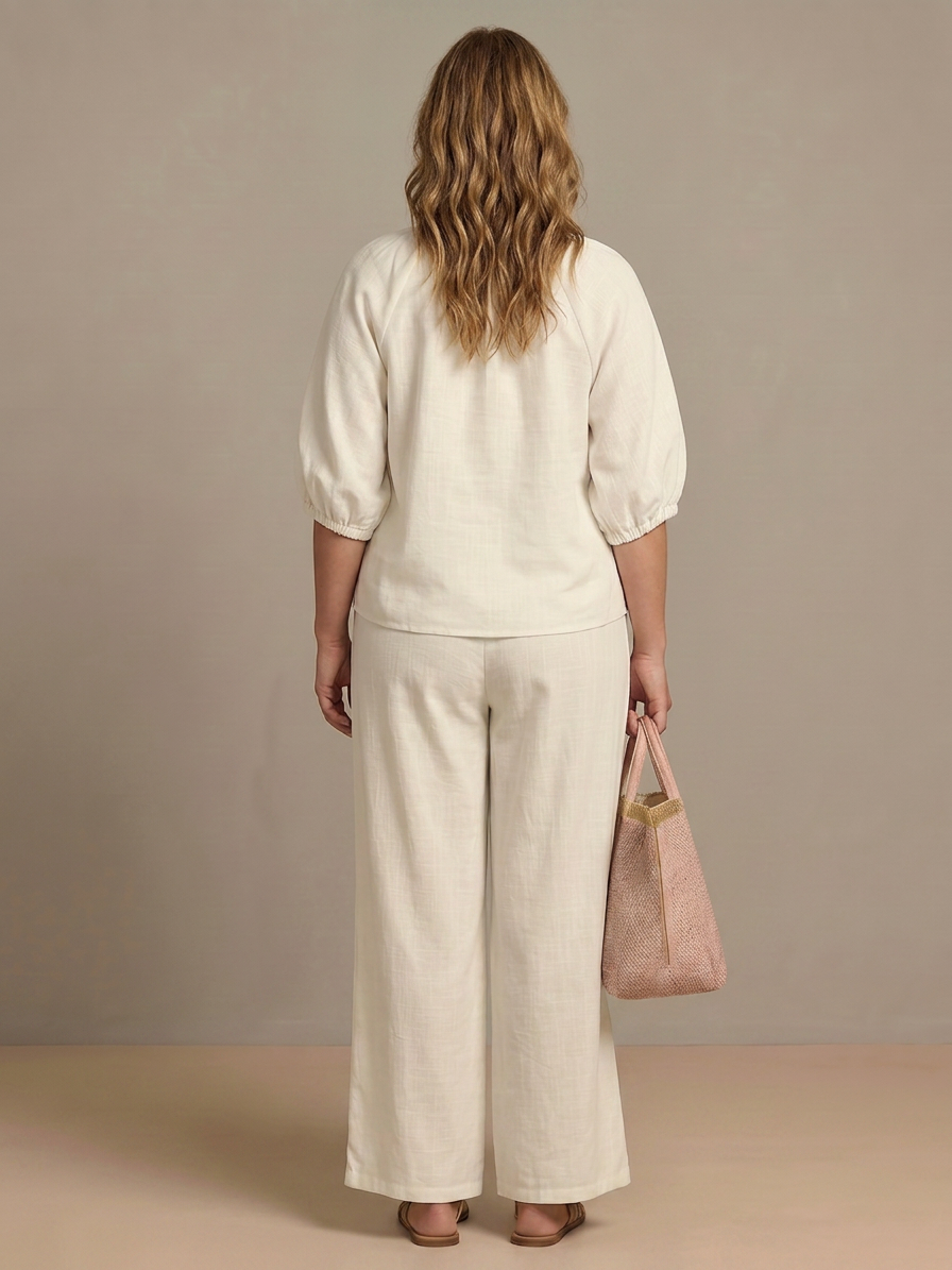 Natalia | Ensemble Top Globo avec Fermeture éclair et Pantalon Large