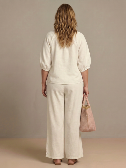 Natalia | Ensemble Top Globo avec Fermeture éclair et Pantalon Large