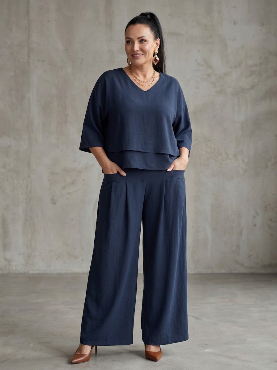 River | Ensemble Top à Couches et Pantalon Large