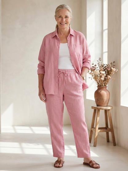 Noor | Ensemble Chemise Manches Longues et Pantalon Droit