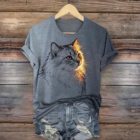 Mia | T-shirt Casual avec Imprimé Chat