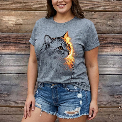 Mia | T-shirt Casual avec Imprimé Chat