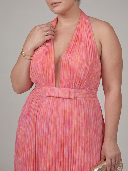 Rosel | Robe Longue Dos-Nu Plissée