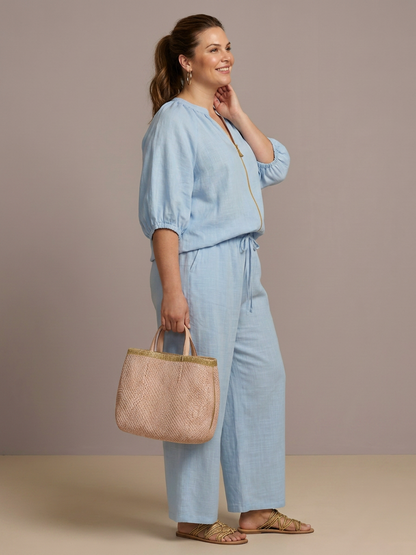 Natalia | Ensemble Top Globo avec Fermeture éclair et Pantalon Large