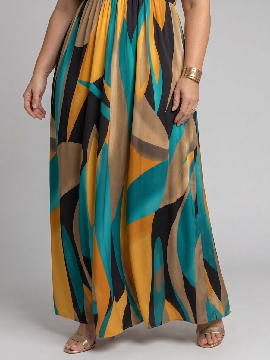 Zarela | Robe Longue Abstraite