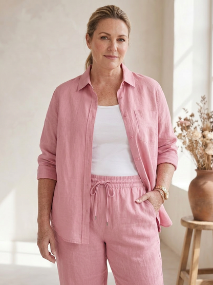Noor | Ensemble Chemise Manches Longues et Pantalon Droit