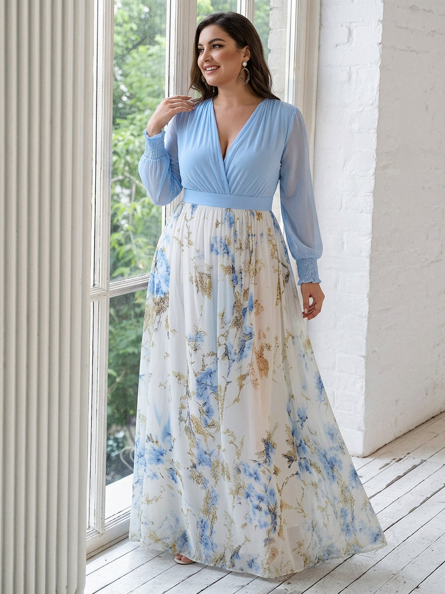 Harper | Magnifique Robe Longue à Imprimé Fleuri