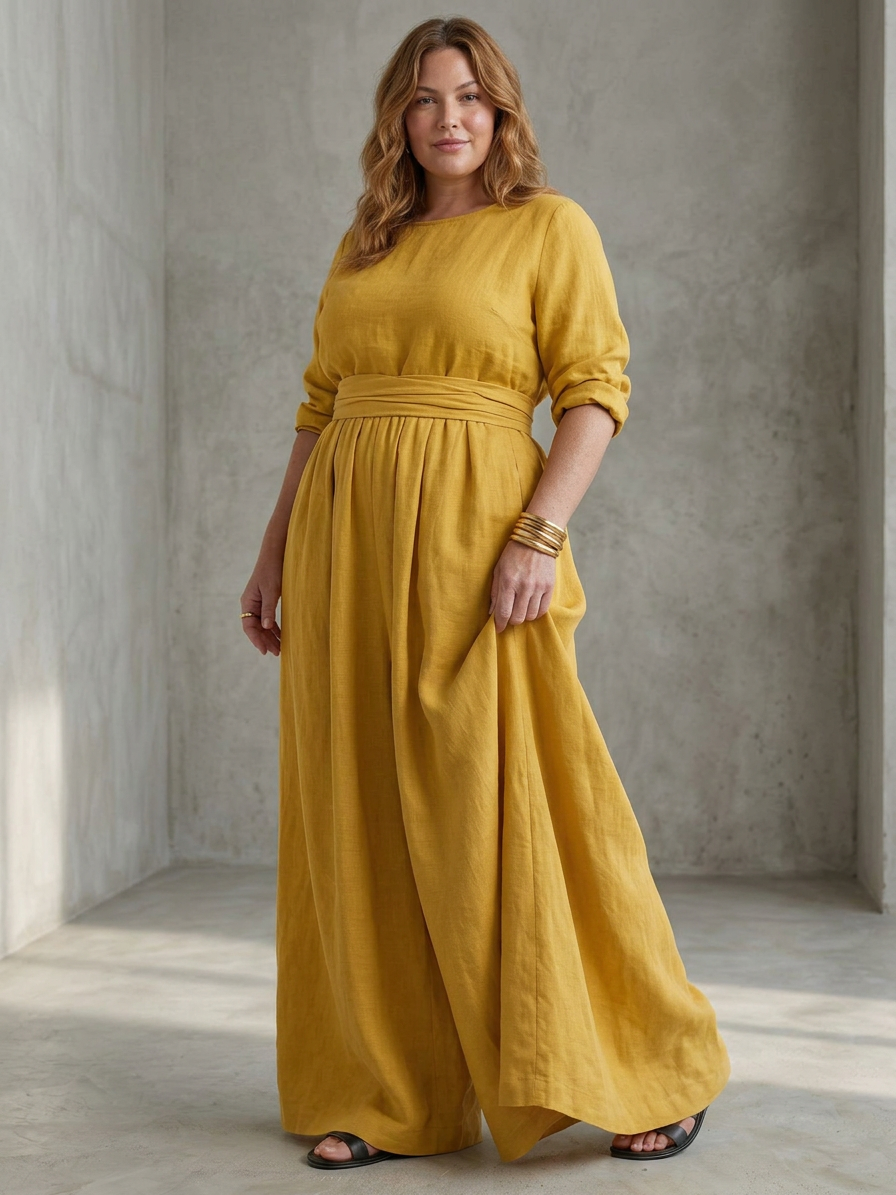Wanda | Combinaison en Jambe Large avec Croisement Pectoral