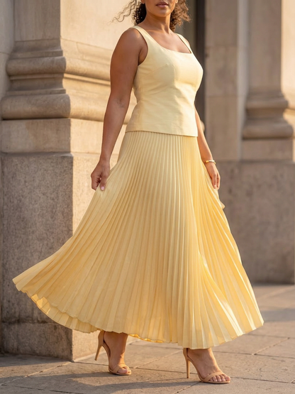 Rhodes | Ensemble Bustier Structuré et Jupe Plissée