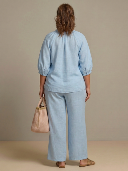 Natalia | Ensemble Top Globo avec Fermeture éclair et Pantalon Large