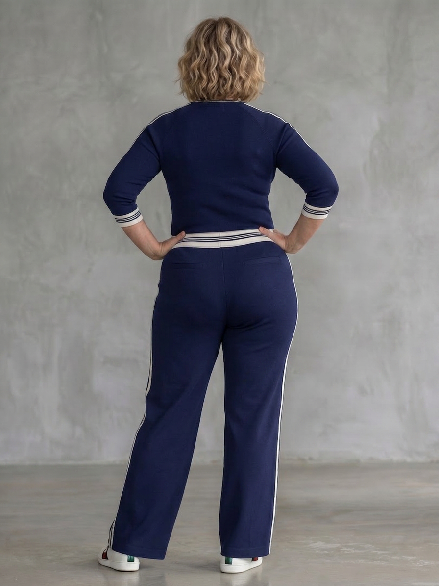 Eirlys | Ensemble Top Ajusté Manches Longues et Pantalon Large