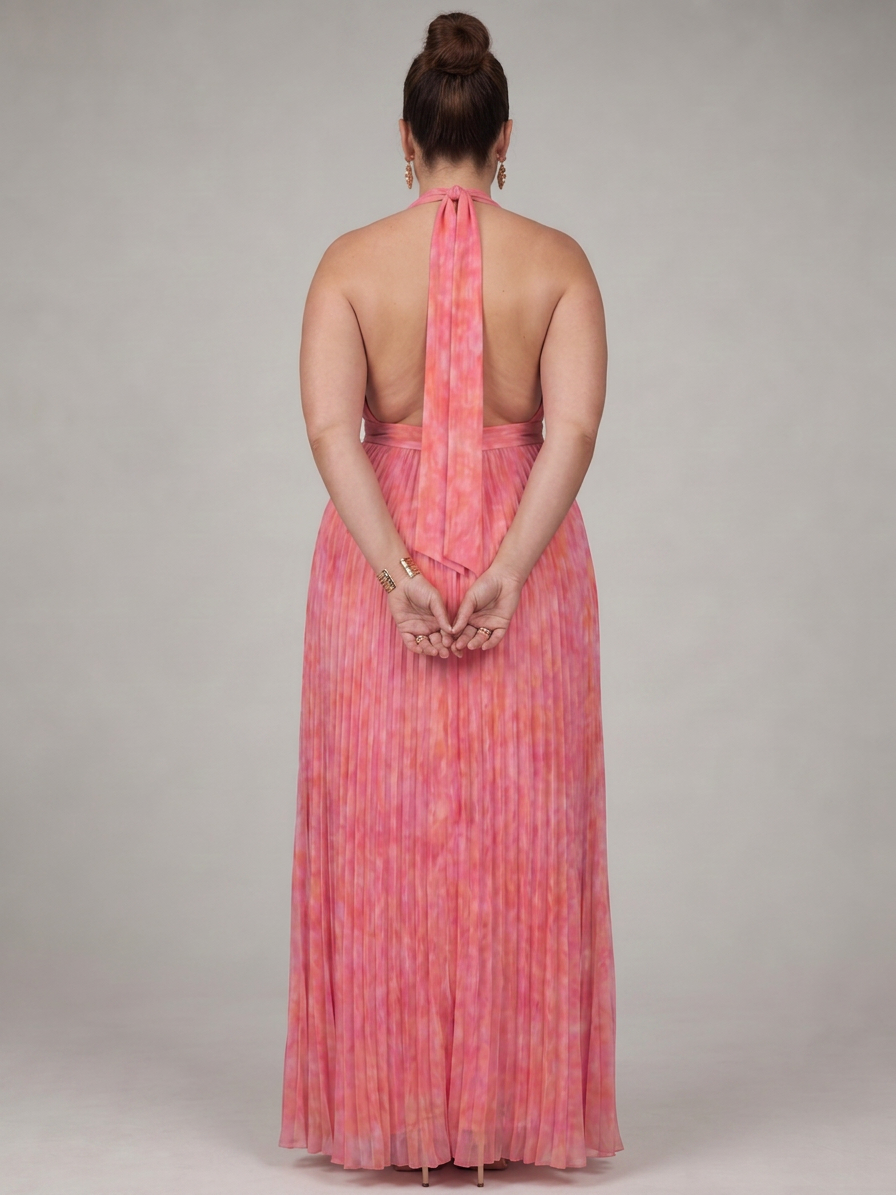 Rosel | Robe Longue Dos-Nu Plissée