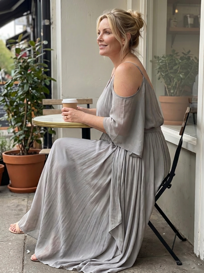 Marisol | Ensemble Top Drapé Épaules Dénudées et Pantalon Large