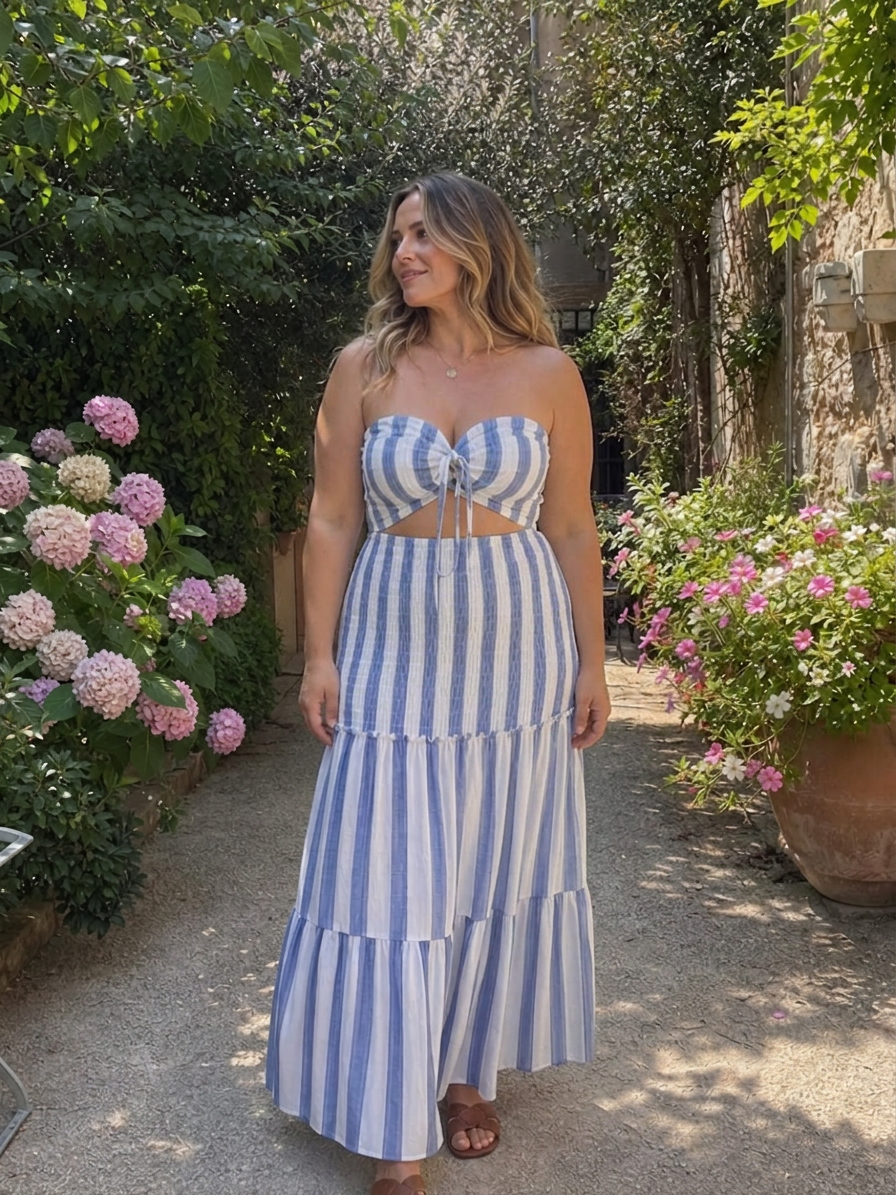 Azaria | Robe Midi à Rayures