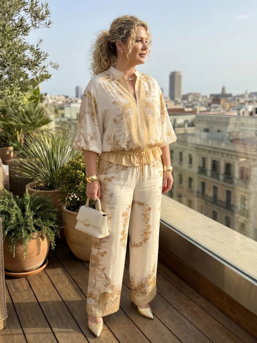 Indie | Ensemble Deux Pièces Top Bouffant Imprimé