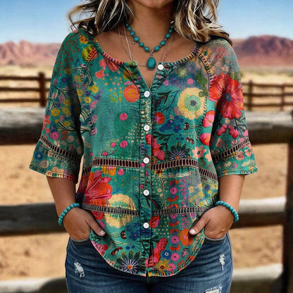 Emily | Blouse Fleurie Vintage