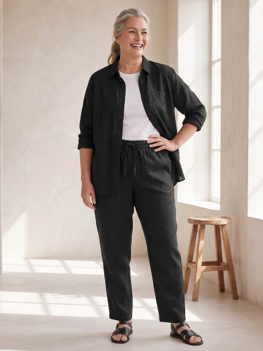 Noor | Ensemble Chemise Manches Longues et Pantalon Droit