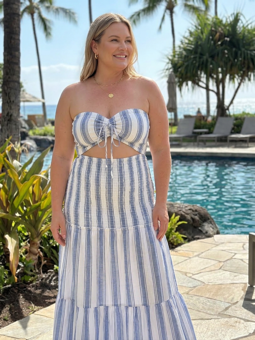 Azaria | Robe Midi à Rayures