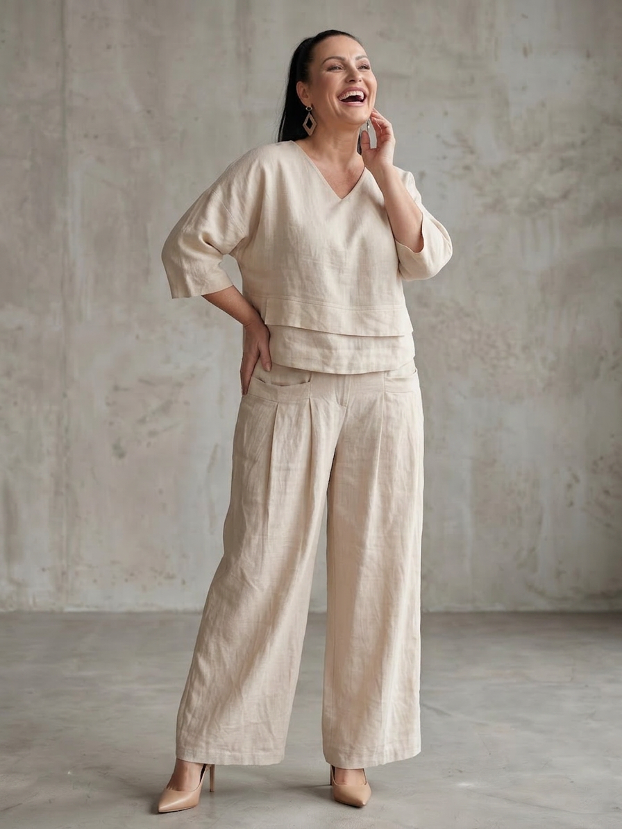 River | Ensemble Top à Couches et Pantalon Large
