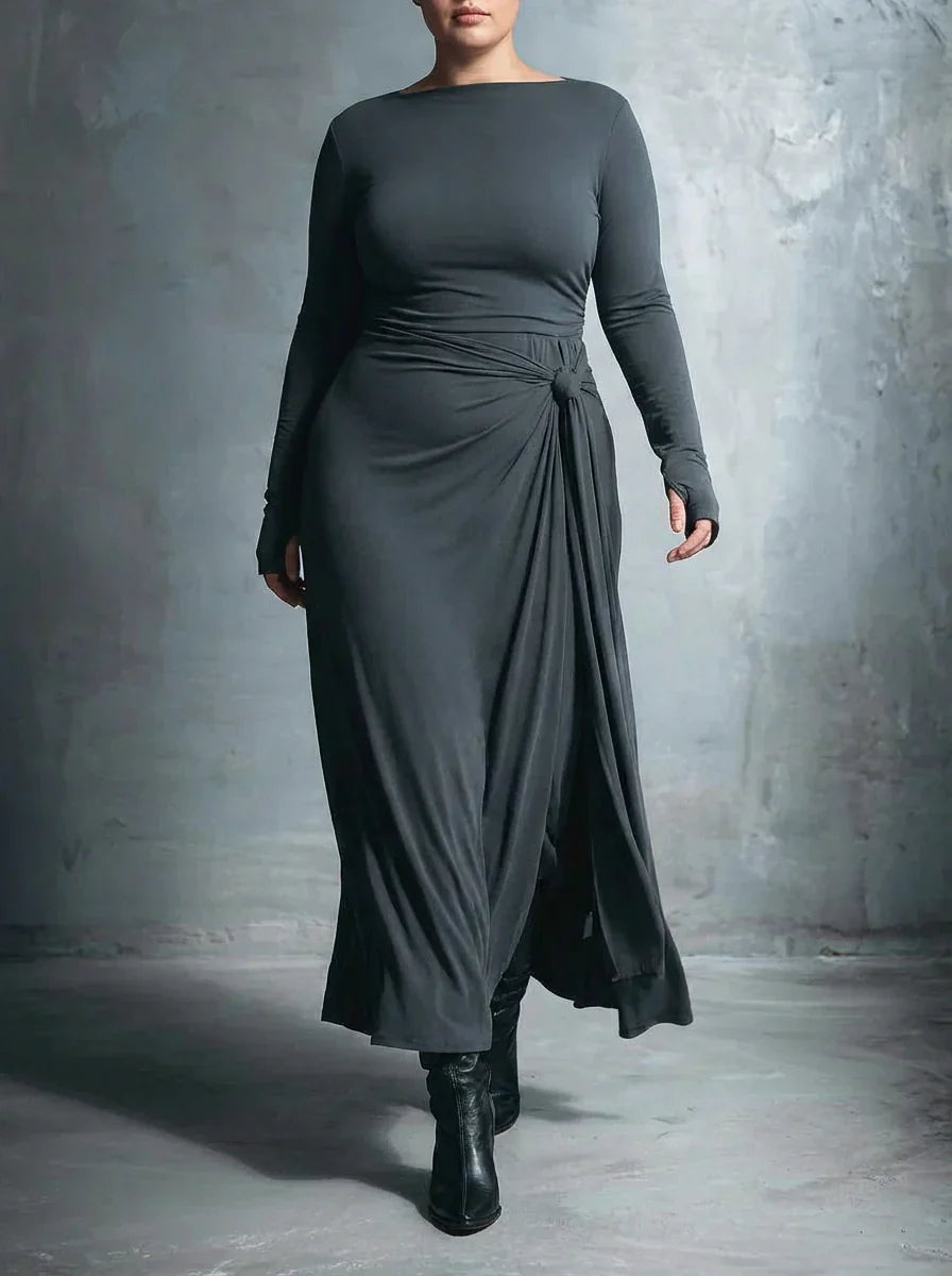 NAIARA | VESTIDO MAXI CON NUDO LATERAL