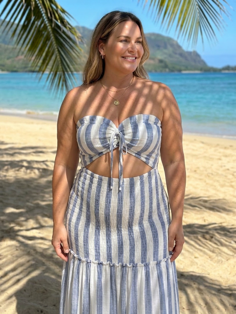 Azaria | Robe Midi à Rayures