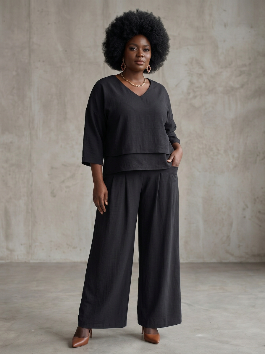River | Ensemble Top à Couches et Pantalon Large