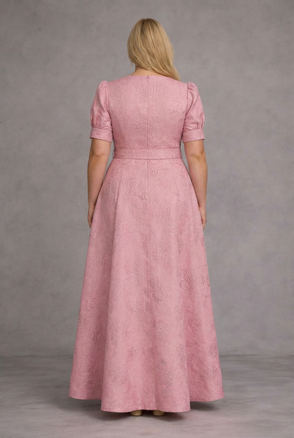Rose | Robe Longue Imprimée avec Ceinture