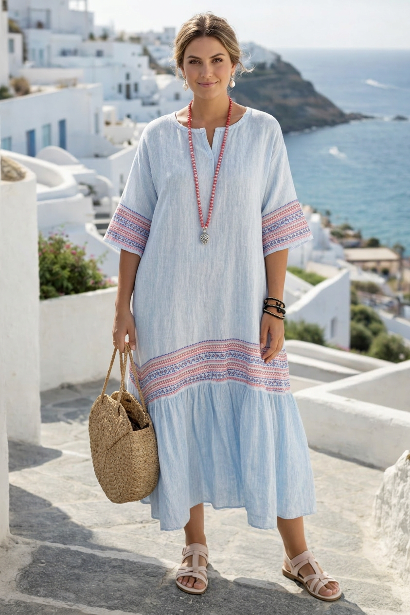 Sophia | Robe Midi Longue Côtière Fraîche