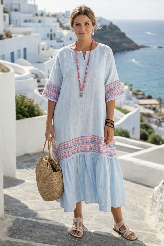 Sophia | Robe Midi Longue Côtière Fraîche