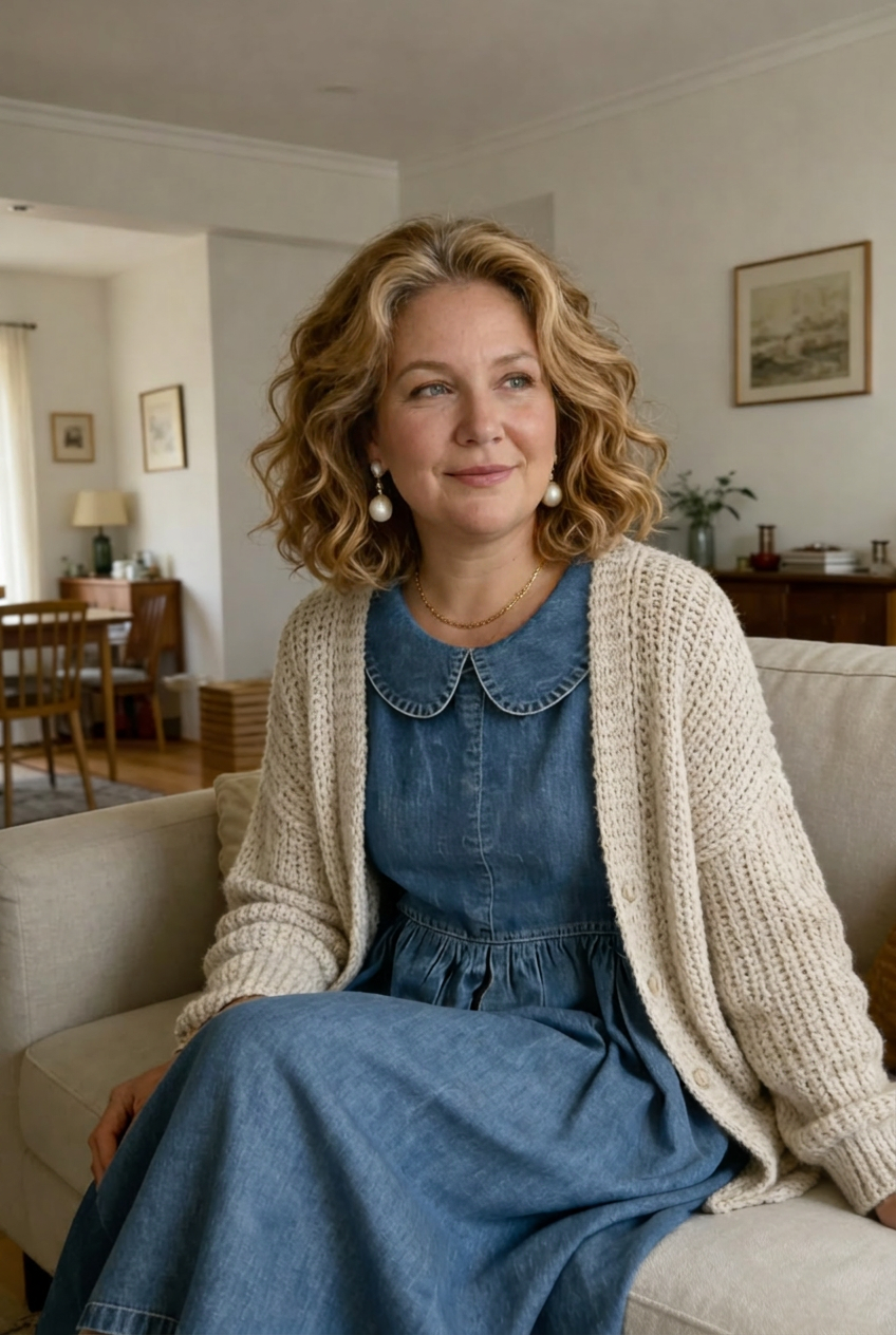 Clara | Robe en Jean Col Claudine