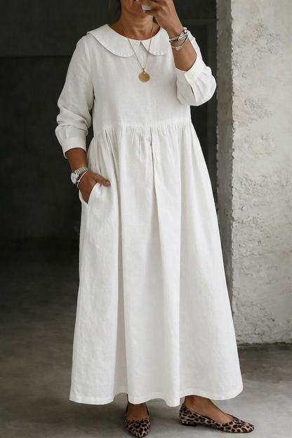 Clara | Robe en Jean Col Claudine