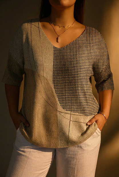 Carlota | Top en Maille Géométrique