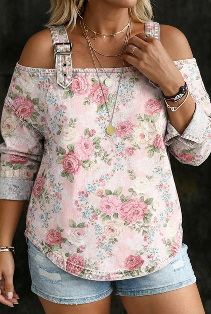 Brooklyn | Robe en Jean Col Fleuri