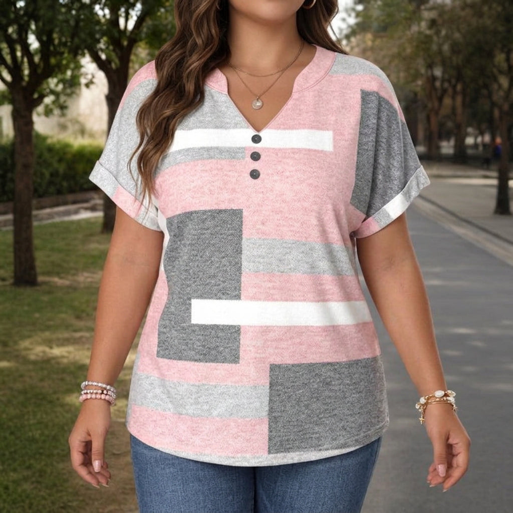 Abby | Blouse Casual en Bloques en Couleur