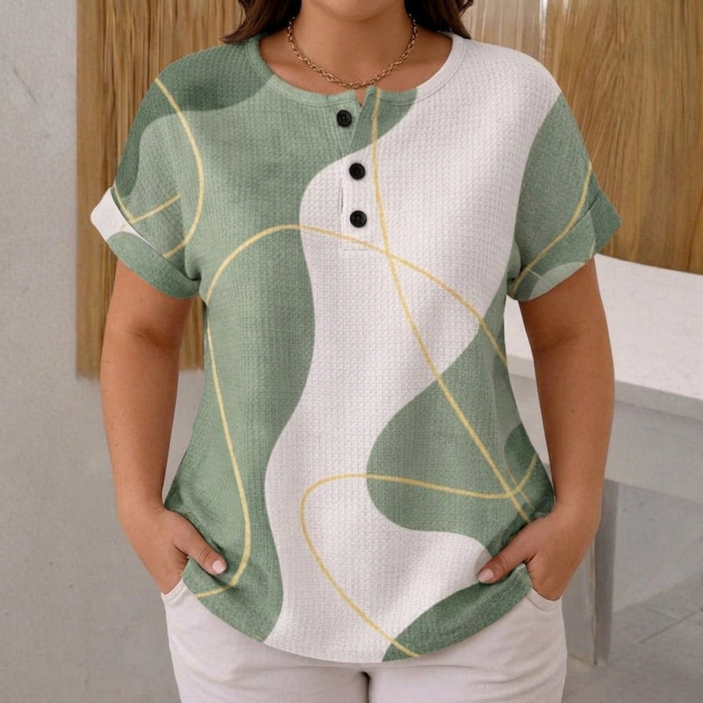 Abigail | Blouse Décontractée à Blocs de Couleurs