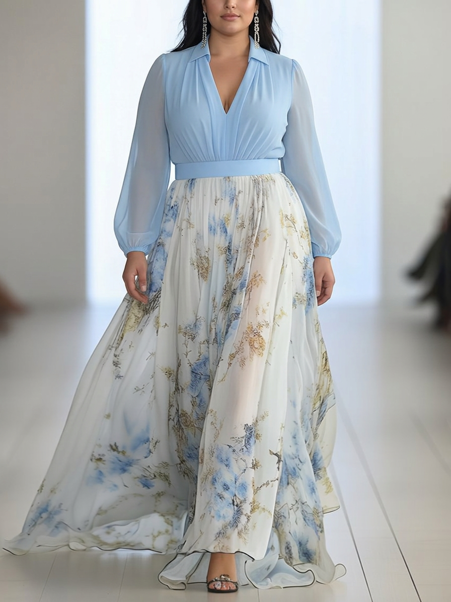 Harper | Magnifique Robe Longue à Imprimé Fleuri